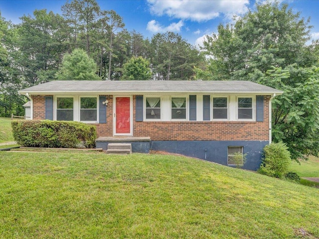 82 Forest Hill Dr, Collinsville, VA 24078 - view of front of home with brick siding and a front yard