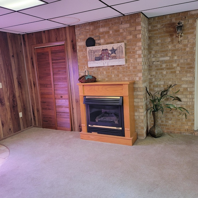 1160 Moorman Rd, Hardy, VA 24101 - detailed view of carpet flooring, a glass covered fireplace, and wood walls