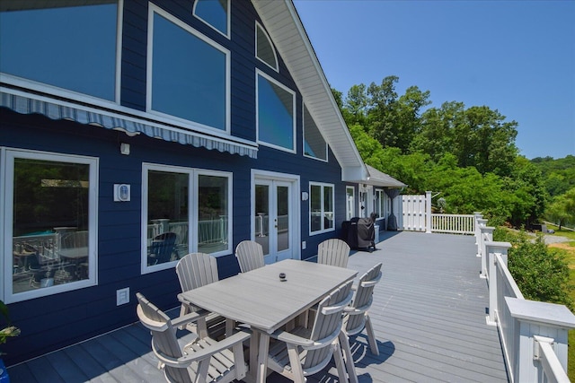 285 Dixon Dr, Hardy, VA 24101 - deck with french doors and outdoor dining area