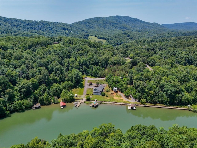 285 Dixon Dr, Hardy, VA 24101 - aerial view of a heavily wooded area and a water and mountain view