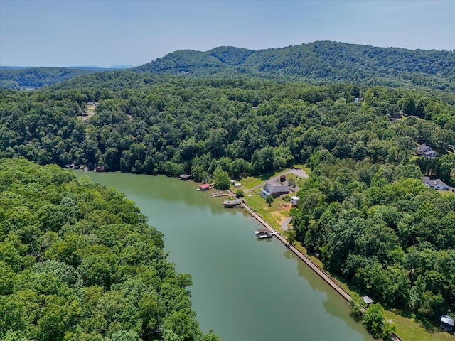285 Dixon Dr, Hardy, VA 24101 - drone / aerial view of a heavily wooded area and a water and mountain view