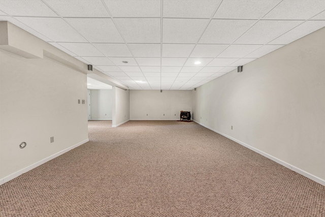 395 Middle Valley Rd, Hardy, VA 24101 - finished basement featuring carpet flooring, baseboards, a paneled ceiling, and recessed lighting