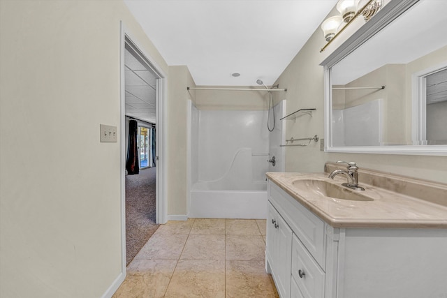 395 Middle Valley Rd, Hardy, VA 24101 - bathroom with vanity, shower / tub combination, and baseboards