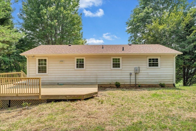 1632 Haymakertown Rd, Troutville, VA 24175 - rear view of property featuring a deck and a yard