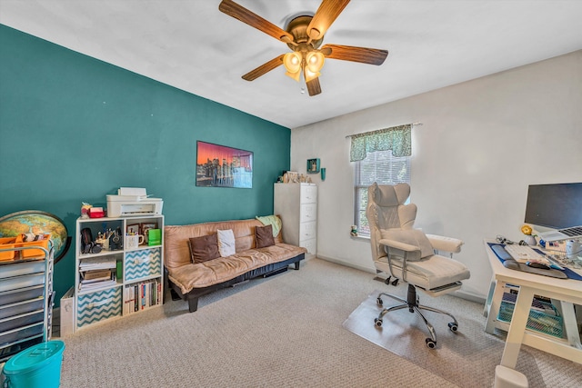 6131 Carolina Trl, Roanoke, VA 24019 - office featuring ceiling fan and carpet