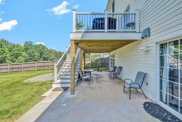 6131 Carolina Trl, Roanoke, VA 24019 - view of patio featuring stairs and a wooden deck
