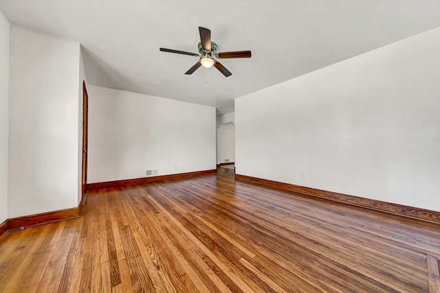 2527 Northminster Rd NW, Roanoke, VA 24012 - spare room with ceiling fan, hardwood / wood-style floors, and baseboards
