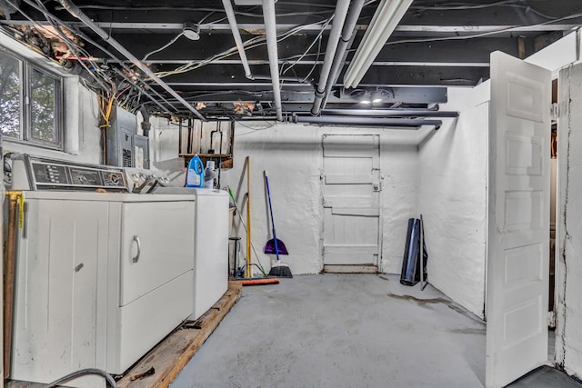 1132 Hamilton Ave SW, Roanoke, VA 24015 - basement with washing machine and clothes dryer and electric panel