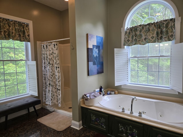 6733 Floyd Hwy S, Willis, VA 24380 - bathroom with a jetted tub and healthy amount of natural light