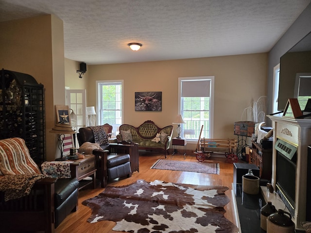 6733 Floyd Hwy S, Willis, VA 24380 - living area with healthy amount of natural light, wood finished floors, and a textured ceiling