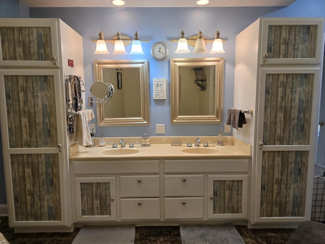 6733 Floyd Hwy S, Willis, VA 24380 - bathroom with double vanity and recessed lighting