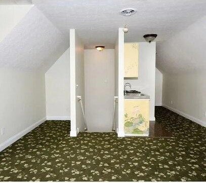 6733 Floyd Hwy S, Willis, VA 24380 - bonus room featuring carpet, baseboards, a textured ceiling, and lofted ceiling