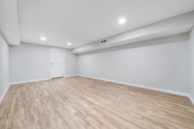 3271 Rasmont Rd, Roanoke, VA 24018 - finished basement featuring baseboards, light wood-style flooring, and recessed lighting