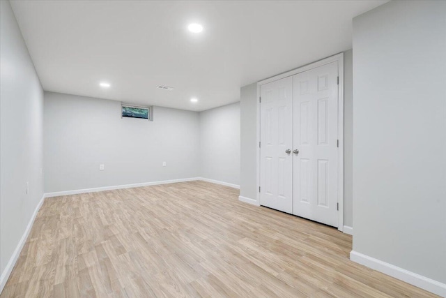 3271 Rasmont Rd, Roanoke, VA 24018 - finished below grade area with light wood finished floors, baseboards, and recessed lighting