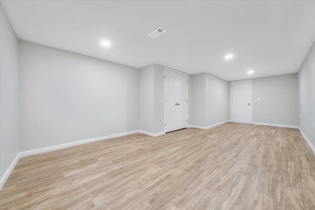 3271 Rasmont Rd, Roanoke, VA 24018 - empty room featuring baseboards, light wood-type flooring, and recessed lighting