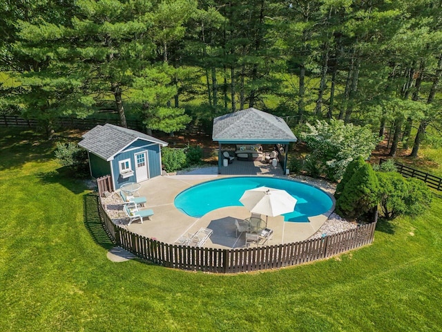 569 Sprinkle Rd, Fincastle, VA 24090 - view of pool with a patio, an outdoor structure, and a gazebo