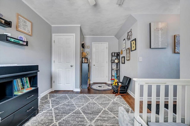 201 Jay Ridge Rd, Cloverdale, VA 24077 - bedroom with wood finished floors, baseboards, and ceiling fan