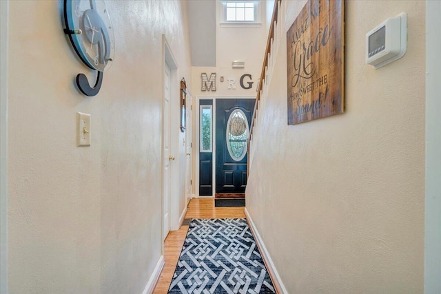 201 Jay Ridge Rd, Cloverdale, VA 24077 - entryway featuring light wood-type flooring, baseboards, and a high ceiling