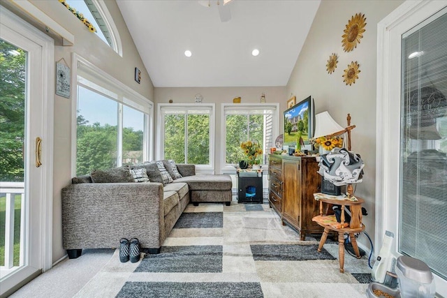 201 Jay Ridge Rd, Cloverdale, VA 24077 - sunroom / solarium with high vaulted ceiling, healthy amount of natural light, and recessed lighting