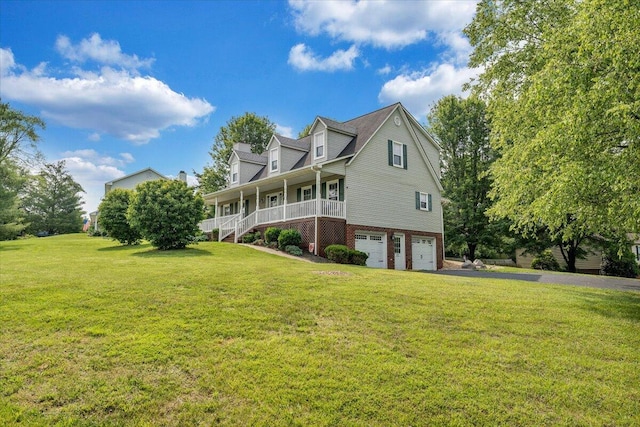 201 Jay Ridge Rd, Cloverdale, VA 24077 - view of property exterior featuring a porch, an attached garage, a lawn, stairway, and asphalt driveway