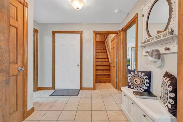 5335 Catawba Valley Dr, Catawba, VA 24070 - foyer featuring light tile patterned floors and stairs