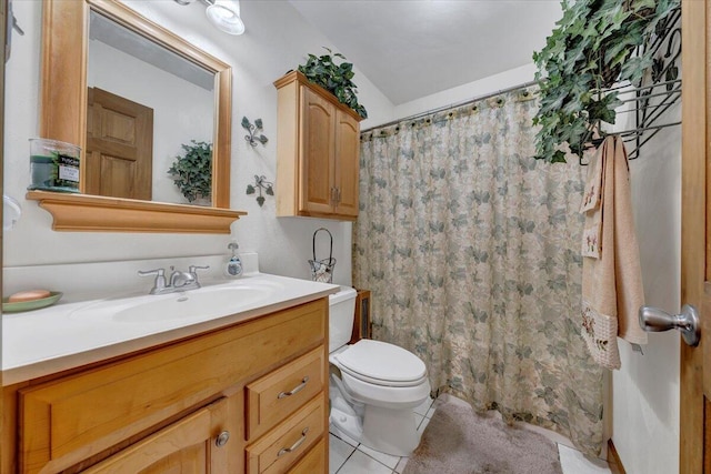 5335 Catawba Valley Dr, Catawba, VA 24070 - bathroom featuring vanity, tile patterned floors, and a shower with curtain