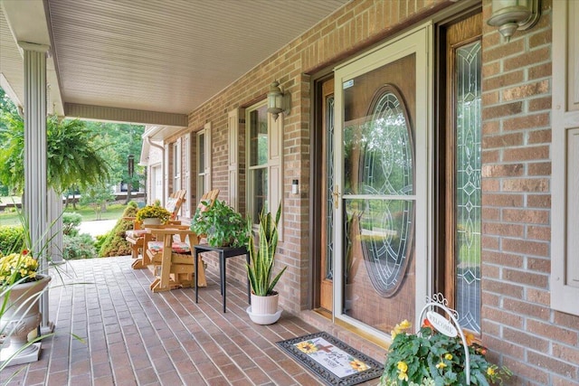 5335 Catawba Valley Dr, Catawba, VA 24070 - doorway to property featuring a porch and brick siding
