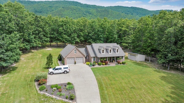 5335 Catawba Valley Dr, Catawba, VA 24070 - view from above of property with a forest and a mountain backdrop