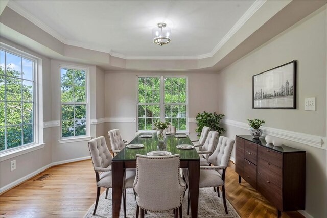 6061 Chagall Dr, Roanoke, VA 24018 - dining space with plenty of natural light, crown molding, a chandelier, and a raised ceiling