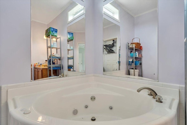 60 Tara Dr, Ridgeway, VA 24148 - bathroom with ornamental molding, toilet, and a jetted tub