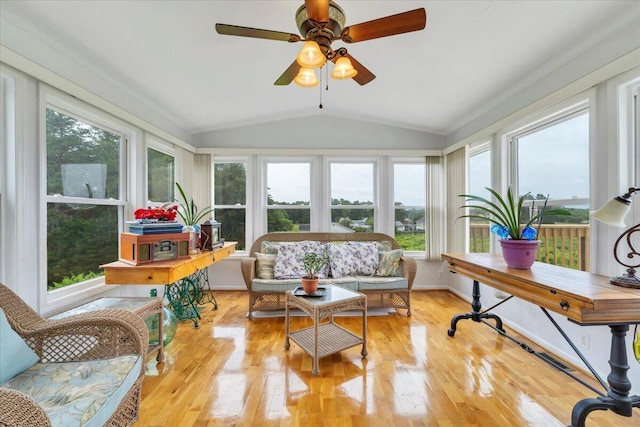 60 Tara Dr, Ridgeway, VA 24148 - sunroom with vaulted ceiling and wood finished floors