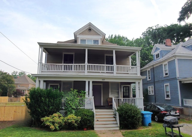 433 Albemarle Ave SW, Roanoke, VA 24016 - view of front of property featuring a balcony and covered porch
