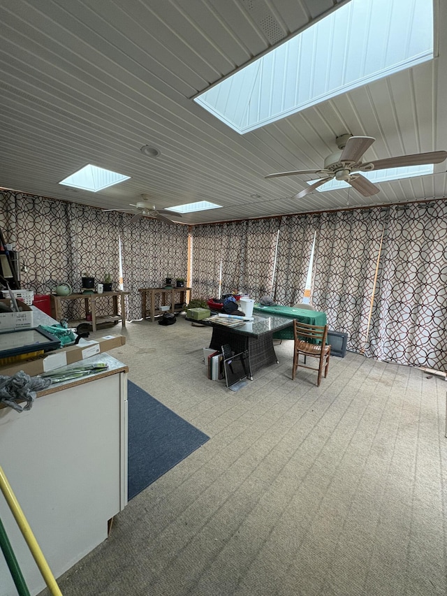 423 Turner Rd, Salem, VA 24153 - miscellaneous room with carpet flooring and a skylight