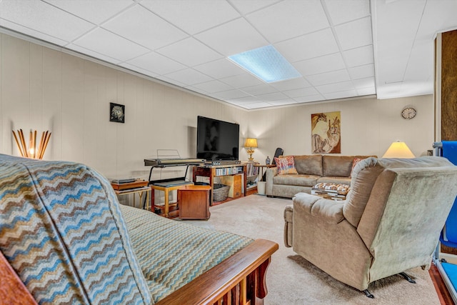 2072 Mcvitty Rd SW, Roanoke, VA 24018 - carpeted living room with a drop ceiling