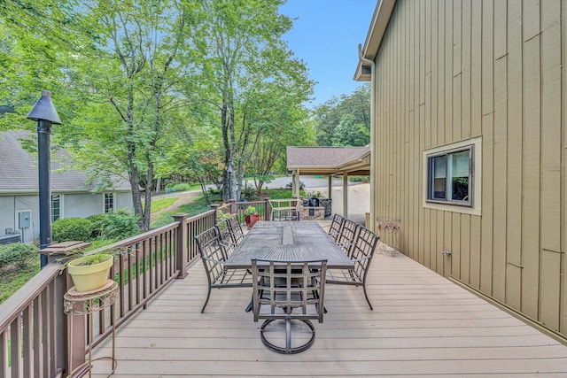 200 Fairway Dr, Penhook, VA 24137 - wooden terrace with outdoor dining space