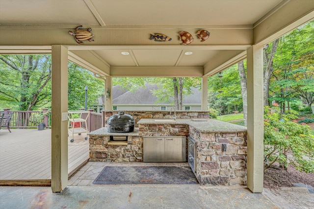 200 Fairway Dr, Penhook, VA 24137 - view of patio featuring a sink and a wooden deck