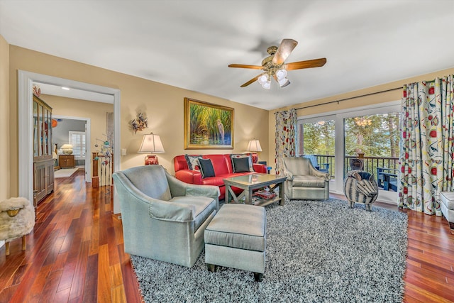 200 Fairway Dr, Penhook, VA 24137 - living room featuring ceiling fan and wood-type flooring