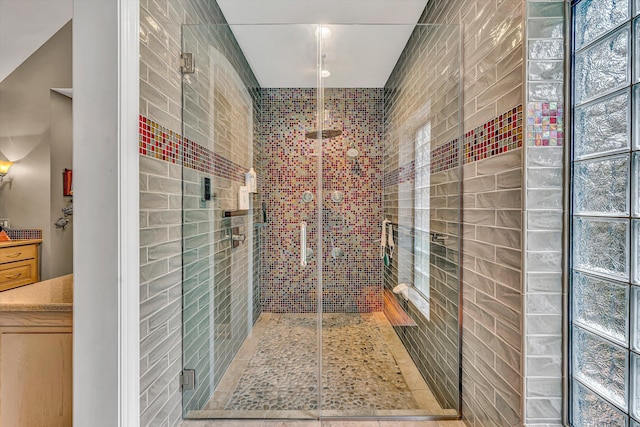 200 Fairway Dr, Penhook, VA 24137 - full bathroom featuring a stall shower and vanity