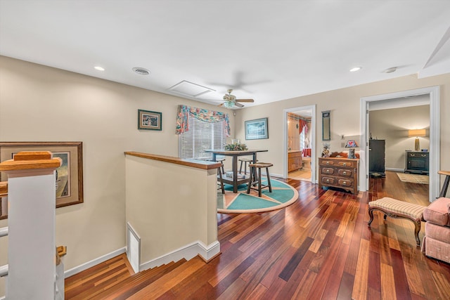 200 Fairway Dr, Penhook, VA 24137 - bar area with wood finished floors, ceiling fan, recessed lighting, and baseboards