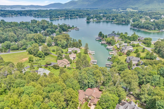 200 Fairway Dr, Penhook, VA 24137 - bird's eye view of a water and mountain view and a heavily wooded area