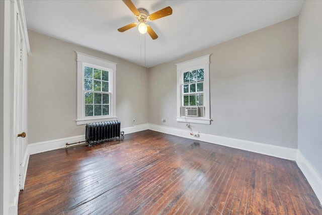 1523 Rorer Ave SW, Roanoke, VA 24016 - unfurnished room with radiator, wood-type flooring, ceiling fan, and baseboards