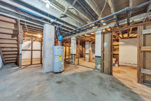 1523 Rorer Ave SW, Roanoke, VA 24016 - unfinished below grade area with electric water heater and stairway