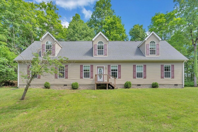 5995 Twine Hollow Rd, Salem, VA 24153 - new england style home featuring crawl space, a front lawn, and roof with shingles