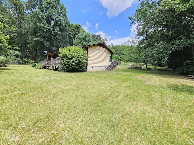 3 Pine Ln, New Castle, VA 24127 - view of grassy yard featuring a deck