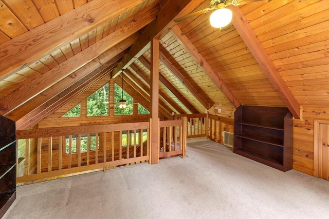 612 Peters Creek Dr, Stuart, VA 24171 - bonus room with carpet floors, wooden walls, and wooden ceiling