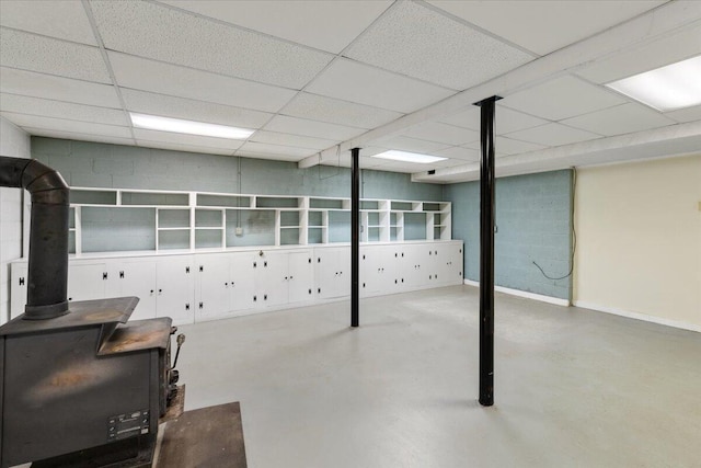 612 Peters Creek Dr, Stuart, VA 24171 - basement with a drop ceiling and baseboards