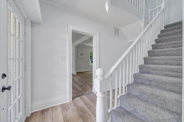 496 Boyd St, Buchanan, VA 24066 - foyer with wood finished floors and stairway