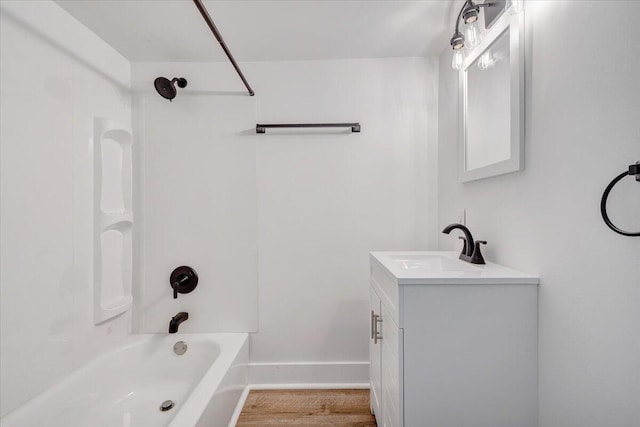 496 Boyd St, Buchanan, VA 24066 - full bath with  shower combination, vanity, and wood finished floors