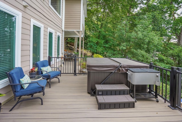 800 Long Island Dr, Moneta, VA 24121 - wooden deck with a hot tub