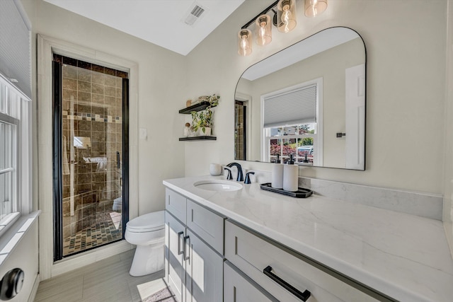 134 Sawyer Dr, Salem, VA 24153 - bathroom featuring vanity, a stall shower, and tile patterned floors